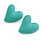 Mint Green Acrylic Heart Stud Earrings (one-sided design) - 25mm Tall - view 5