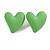 Lime Green Acrylic Heart Stud Earrings (one-sided design) - 25mm Tall