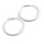 50mm D/ Slim White Hoop Earrings in Matt Finish - Large Size - view 5
