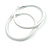 50mm D/ Slim White Hoop Earrings in Matt Finish - Large Size - view 6