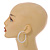 50mm D/ Slim White Hoop Earrings in Matt Finish - Large Size - view 3