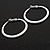 50mm D/ Slim White Hoop Earrings in Matt Finish - Large Size - view 7