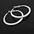 50mm D/ Slim White Hoop Earrings in Matt Finish - Large Size - view 4