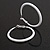50mm D/ Slim White Hoop Earrings in Matt Finish - Large Size - view 2