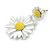 Matt White/Yellow Daisy Flower Drop Earrings - 40mm L - view 8
