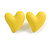 Bright Yellow Acrylic Heart Stud Earrings (one-sided design) - 25mm Tall