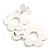 Snow White Acrylic Open Cut Flower Drop Earrings - 55mm Long - view 6