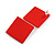 30mm Tall/ Red Acrylic Square Stud Earrings in Matt Finish - view 2