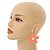 Coral Acrylic Flower Drop Large Earrings - 55mm L - view 3