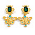 Statement Crystal Butterfly Drop Earrings in Bright Gold Tone - 65mm Long - view 4