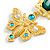 Statement Crystal Butterfly Drop Earrings in Bright Gold Tone - 65mm Long - view 6