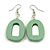 Mint Green Wood O-Shape Drop Earrings - 60mm L