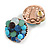 Multicoloured Crystal and Acrylic Bead Round Stud Earrings in Copper Tone - 22mm D - view 2