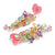 Romantic Pink Acrylic Heart with Glass Charm on Gold Chain Dangle Earrings (Multicoloured) - 75mm L - view 5