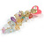 Romantic Pink Acrylic Heart with Glass Charm on Gold Chain Dangle Earrings (Multicoloured) - 75mm L - view 6