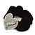Rhodium Plated Swarovski Crystal Crinkle 'Heart' Pony Tail Black Hair Scrunchie - AB/ Clear - view 3