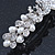 Bridal Wedding Prom Silver Tone Simulated Pearl Crystal 'Love Birds' Barrette Hair Clip Grip - 90mm Width - view 8