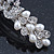 Bridal Wedding Prom Silver Tone Simulated Pearl Crystal 'Love Birds' Barrette Hair Clip Grip - 90mm Width - view 10