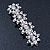 Bridal Wedding Prom Silver Tone Crystal Diamante 'Flower' Barrette Hair Clip Grip - 85mm Across
