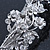 Bridal Wedding Prom Silver Tone Diamante 'Intertwined Flowers' Barrette Hair Clip Grip - 85mm Across - view 5