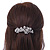 Bridal Wedding Prom Silver Tone Diamante 'Intertwined Flowers' Barrette Hair Clip Grip - 85mm Across - view 2