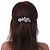 Bridal Wedding Prom Silver Tone Diamante 'Intertwined Flowers' Barrette Hair Clip Grip - 85mm Across - view 3