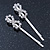 2 Rhodium Plated Clear Crystal 'Infinity' Hair Grips/ Slides - 55mm Across