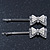 2 Bridal/ Prom Simulated Pearl Crystal 'Bow' Hair Grips/ Slides In Rhodium Plating - 50mm Across - view 11