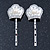 2 Vintage Inspired Simulated Pearl Crystal 'Crown' Hair Grips/ Slides In Rhodium Plating - 50mm Across - view 10