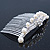 Bridal/ Wedding/ Prom/ Party Rhodium Plated Austrian Crystal Flower & Simulated Pearl Hair Comb/ Tiara - 9cm - view 2
