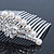 Bridal/ Wedding/ Prom/ Party Rhodium Plated Austrian Crystal Flower & Simulated Pearl Hair Comb/ Tiara - 9cm - view 3