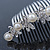 Bridal/ Wedding/ Prom/ Party Rhodium Plated Austrian Crystal Butterfly & Simulated Pearl Hair Comb/ Tiara - 10cm - view 2