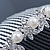 Bridal/ Wedding/ Prom/ Party Rhodium Plated Austrian Crystal Butterfly & Simulated Pearl Hair Comb/ Tiara - 10cm - view 3