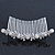 Bridal/ Wedding/ Prom/ Party Rhodium Plated Austrian Crystal Butterfly & Simulated Pearl Hair Comb/ Tiara - 10cm - view 5