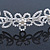 Bridal/ Wedding/ Prom Rhodium Plated Faux Pearl, Crystal Flowers & Leaves Tiara Headband - view 4