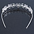 Bridal/ Wedding/ Prom Rhodium Plated Faux Pearl, Crystal Flowers & Leaves Tiara Headband - view 5