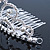 Bridal/ Wedding/ Prom/ Party Rhodium Plated Swarovski Crystal, Simulated Pearl Hair Comb/ Tiara - 10.5cm - view 5