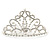 Bridal/ Wedding/ Prom/ Party Rhodium Plated Swarovski Crystal, Simulated Pearl Hair Comb/ Tiara - 10.5cm - view 7