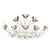 Bridal/ Wedding/ Prom/ Party Rhodium Plated White Simulated Pearl Bead and Swarovski Crystal Mini Hair Comb Tiara - 75mm - view 5