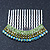 Rhodium Plated Green/AB Gradient Swarovski Crystal Hair Comb - 60mm