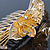 'Calla Lilly' Bridal/ Wedding/ Prom/ Party Gold Plated Clear Swarovski Crystal Floral Hair Comb - 100mm - view 4