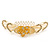 'Calla Lilly' Bridal/ Wedding/ Prom/ Party Gold Plated Clear Swarovski Crystal Floral Hair Comb - 100mm - view 6
