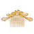 'Calla Lilly' Bridal/ Wedding/ Prom/ Party Gold Plated Clear Swarovski Crystal Floral Hair Comb - 100mm - view 10