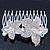 Bridal/ Wedding/ Prom/ Party Rhodium Plated Clear/AB Swarovski Crystal Floral Hair Comb - 70mm