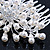 Bridal/ Wedding/ Prom/ Party Rhodium Plated Cluster White Simulated Pearl Bead and Swarovski Crystal Hair Comb - 80mm - view 4