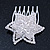 'Shining Star' Rhodium Plated Clear Swarovski Crystal Mini Hair Comb - 45mm