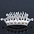 Fairy Princess Bridal/ Wedding/ Prom/ Party Rhodium Plated Austrian Crystal and White Simulated Pearl Mini Hair Comb Tiara - 60mm - view 2