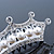 Fairy Princess Bridal/ Wedding/ Prom/ Party Rhodium Plated Austrian Crystal and White Simulated Pearl Mini Hair Comb Tiara - 60mm - view 4