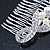 Bridal/ Wedding/ Prom/ Party Rhodium Plated Clear Austrian Crystal, Simulated Pearl Floral Hair Comb - 85mm - view 5