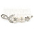 Bridal/ Wedding/ Prom/ Party Rhodium Plated Clear Austrian Crystal, Simulated Pearl Floral Hair Comb - 85mm - view 3